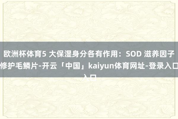 欧洲杯体育5 大保湿身分各有作用：SOD 滋养因子修护毛鳞片-开云「中国」kaiyun体育网址-登录入口