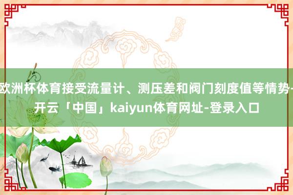 欧洲杯体育接受流量计、测压差和阀门刻度值等情势-开云「中国」kaiyun体育网址-登录入口