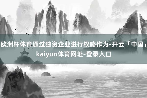 欧洲杯体育通过独资企业进行权略作为-开云「中国」kaiyun体育网址-登录入口
