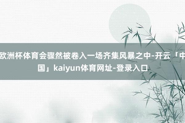 欧洲杯体育会骤然被卷入一场齐集风暴之中-开云「中国」kaiyun体育网址-登录入口