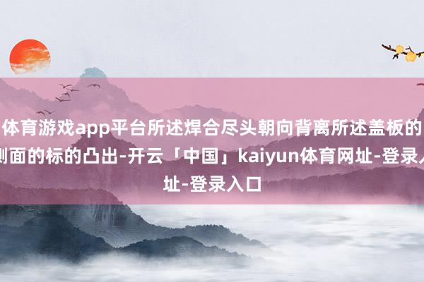 体育游戏app平台所述焊合尽头朝向背离所述盖板的内侧面的标的凸出-开云「中国」kaiyun体育网址-登录入口