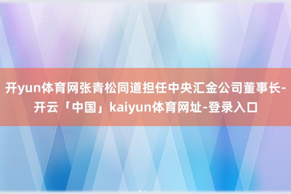 开yun体育网张青松同道担任中央汇金公司董事长-开云「中国」kaiyun体育网址-登录入口