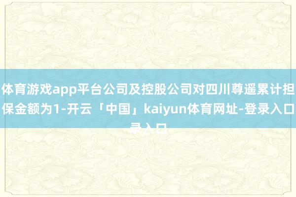 体育游戏app平台公司及控股公司对四川尊遥累计担保金额为1-开云「中国」kaiyun体育网址-登录入口