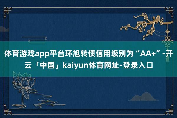 体育游戏app平台环旭转债信用级别为“AA+”-开云「中国」kaiyun体育网址-登录入口