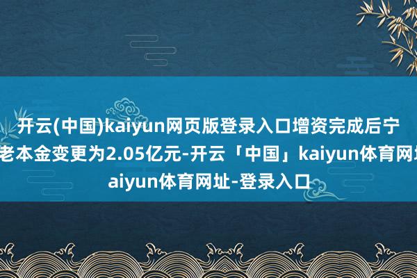 开云(中国)kaiyun网页版登录入口增资完成后宁能投资注册老本金变更为2.05亿元-开云「中国」kaiyun体育网址-登录入口