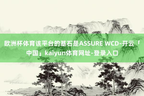 欧洲杯体育该平台的基石是ASSURE WCD-开云「中国」kaiyun体育网址-登录入口