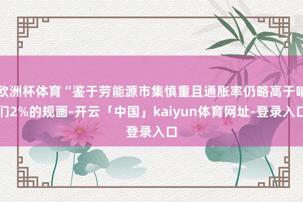 欧洲杯体育“鉴于劳能源市集慎重且通胀率仍略高于咱们2%的规画-开云「中国」kaiyun体育网址-登录入口