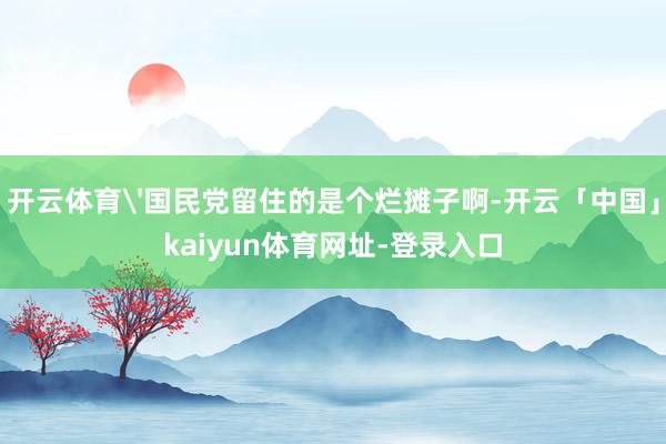 开云体育'国民党留住的是个烂摊子啊-开云「中国」kaiyun体育网址-登录入口