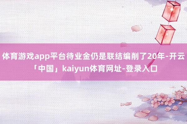 体育游戏app平台待业金仍是联结编削了20年-开云「中国」kaiyun体育网址-登录入口