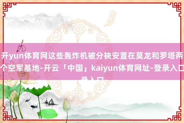 开yun体育网这些轰炸机被分袂安置在莫龙和罗塔两个空军基地-开云「中国」kaiyun体育网址-登录入口