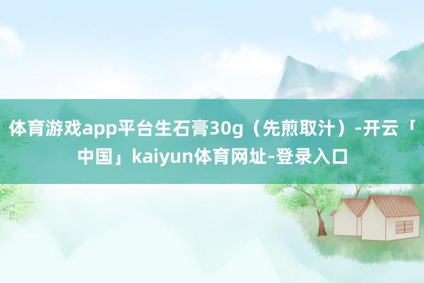 体育游戏app平台生石膏30g(先煎取汁)-开云「中国」kaiyun体育网址-登录入口