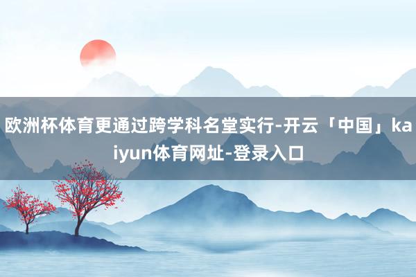 欧洲杯体育更通过跨学科名堂实行-开云「中国」kaiyun体育网址-登录入口