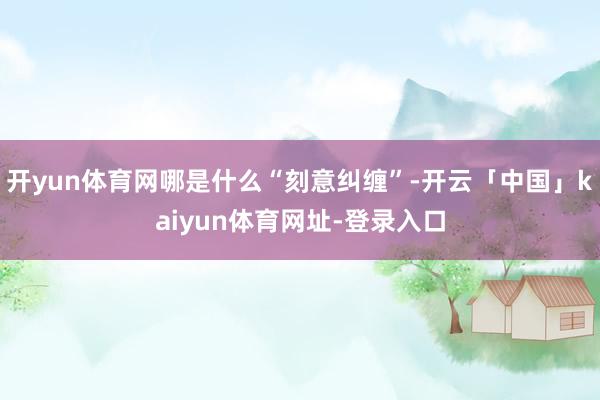 开yun体育网哪是什么“刻意纠缠”-开云「中国」kaiyun体育网址-登录入口