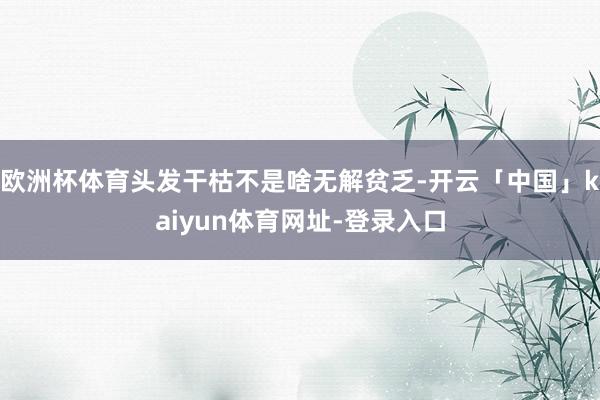 欧洲杯体育头发干枯不是啥无解贫乏-开云「中国」kaiyun体育网址-登录入口
